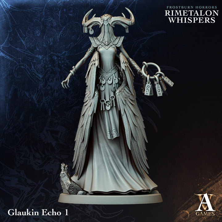 Glaukin Echoes unpainted resin fantasy miniature by Archvillain Games, 28-32mm DnD tabletop model.
