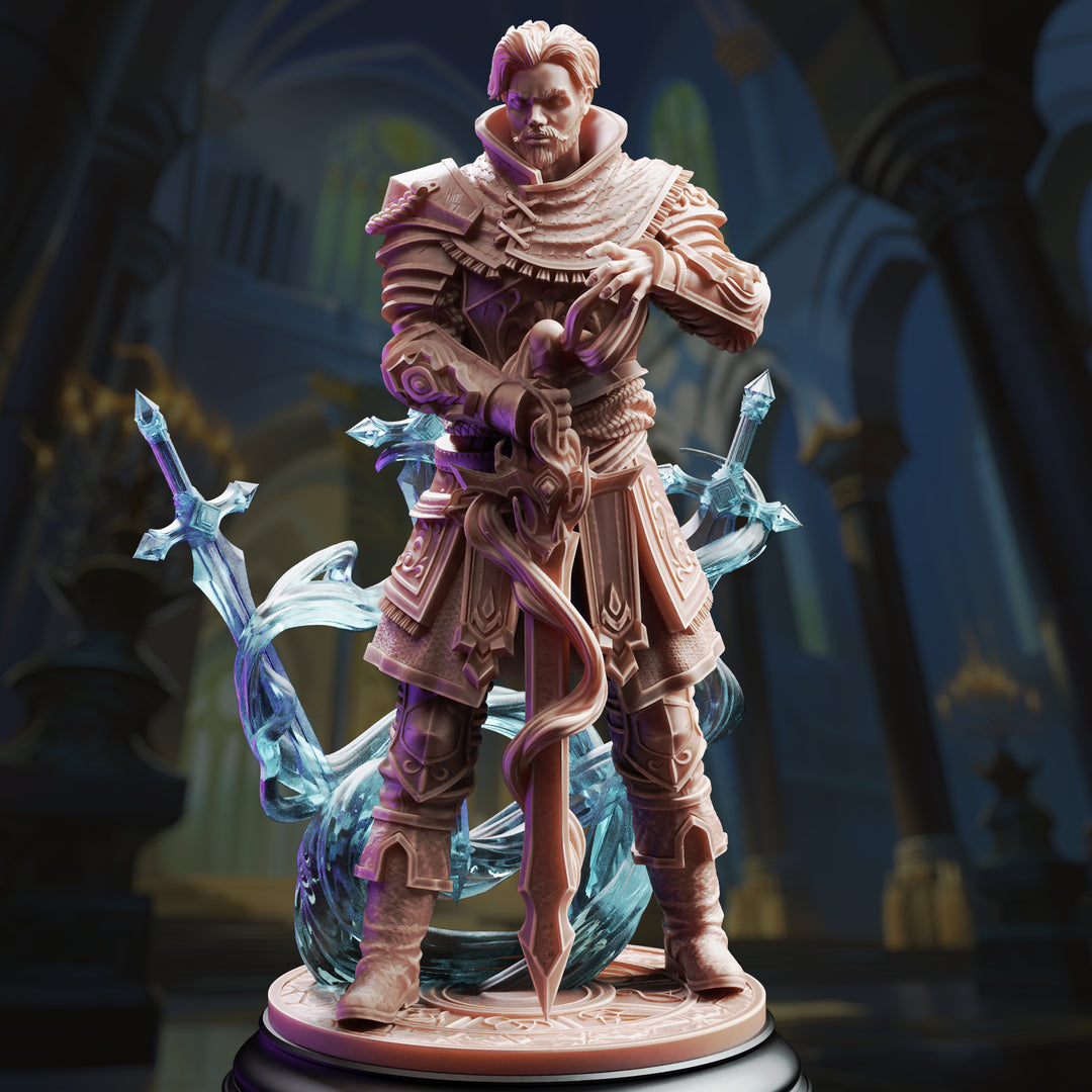 Battlemage Sentinel - Felix Droste unpainted resin mage miniature by DM Stash, 28-32mm DnD tabletop model.