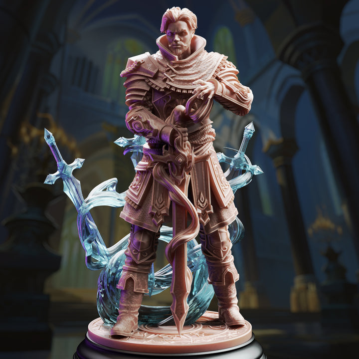 Battlemage Sentinel - Felix Droste unpainted resin mage miniature by DM Stash, 28-32mm DnD tabletop model.