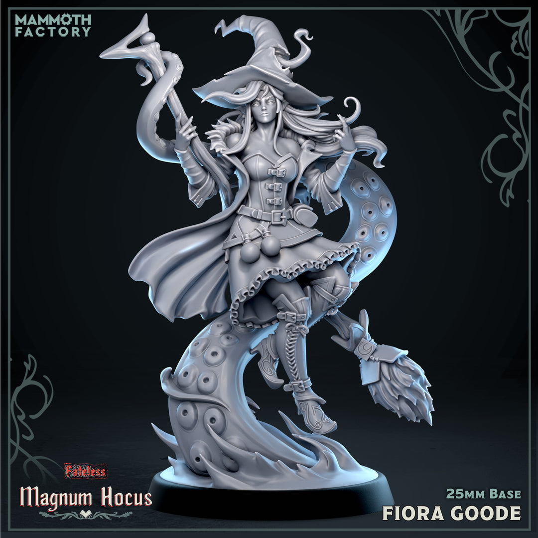 Fiora Goode unpainted resin character miniature by Mammoth Factory, 28-32mm DnD tabletop model.