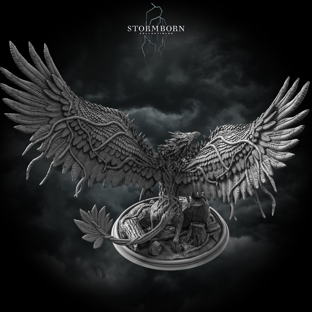Corrupted Forest Gryphon unpainted resin fantasy miniature by Stormborn Collectibles, 28-32mm DnD tabletop model.