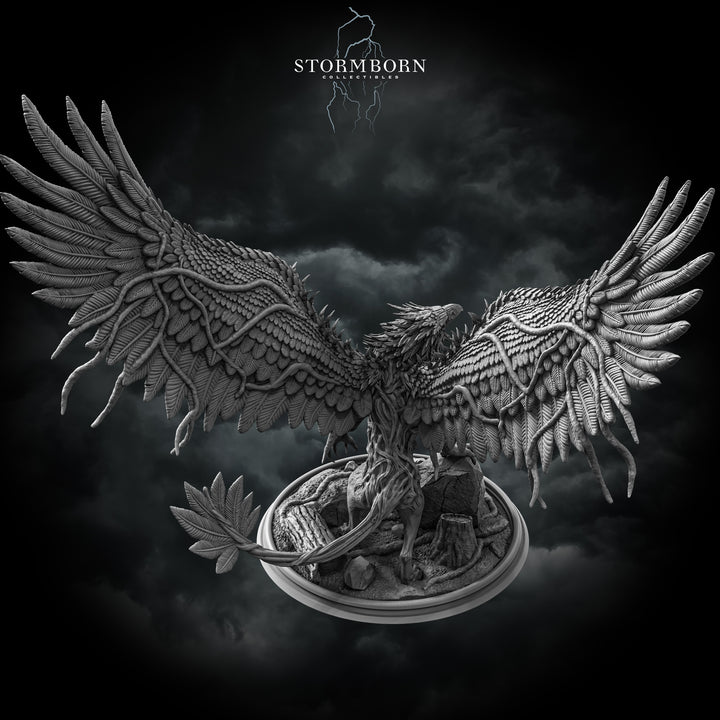 Corrupted Forest Gryphon unpainted resin fantasy miniature by Stormborn Collectibles, 28-32mm DnD tabletop model.