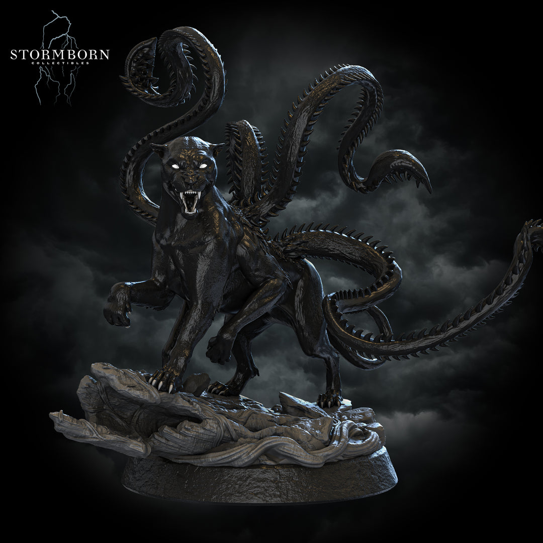 Displacer Beast unpainted resin fantasy miniature by Stormborn Collectibles, 28-32mm DnD tabletop model.