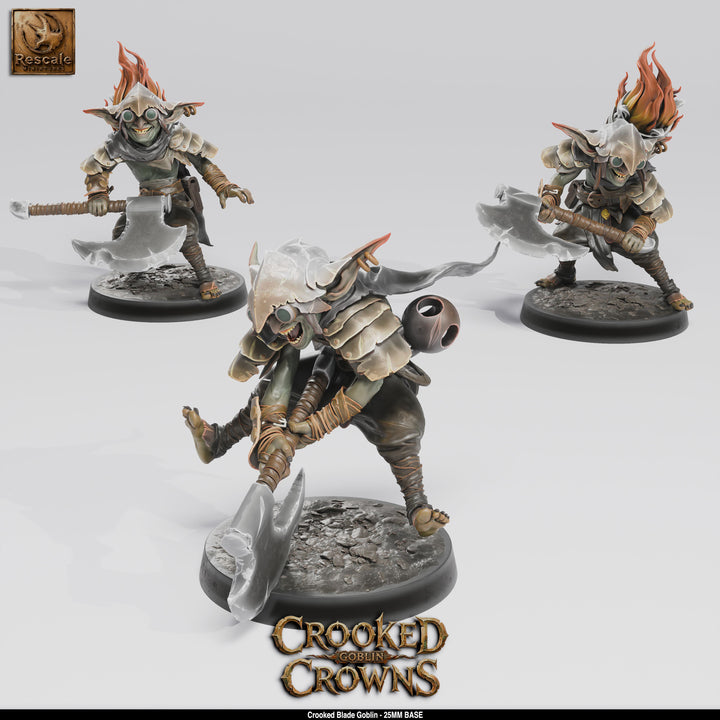 Goblin Pack unpainted resin goblin miniature by Rescale Miniatures, 28-32mm DnD tabletop model.
