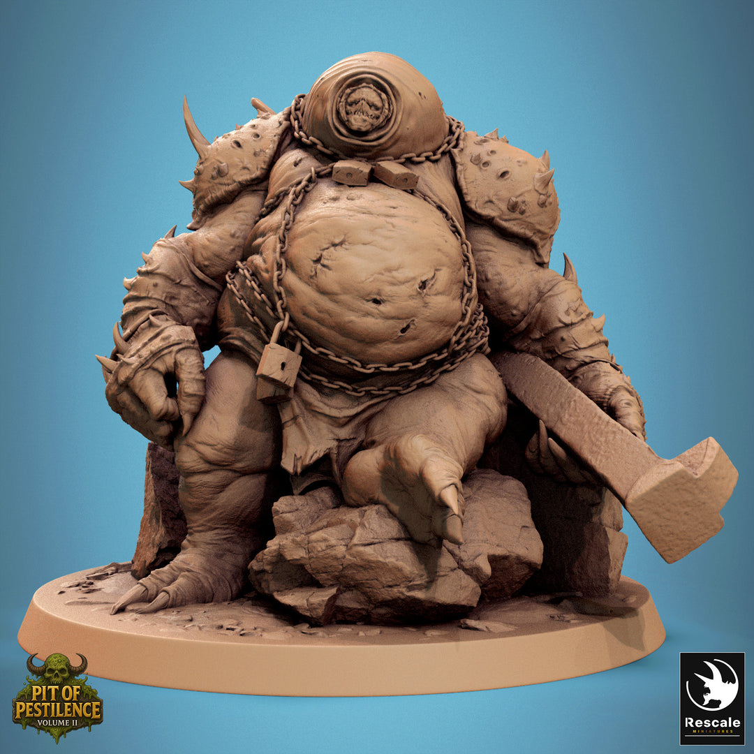 Gutspawn unpainted resin undead miniature by Rescale Miniatures, 28-32mm DnD tabletop model.