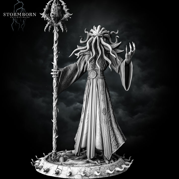Mindflayer unpainted resin character miniature by Stormborn Collectibles, 28-32mm DnD tabletop model.