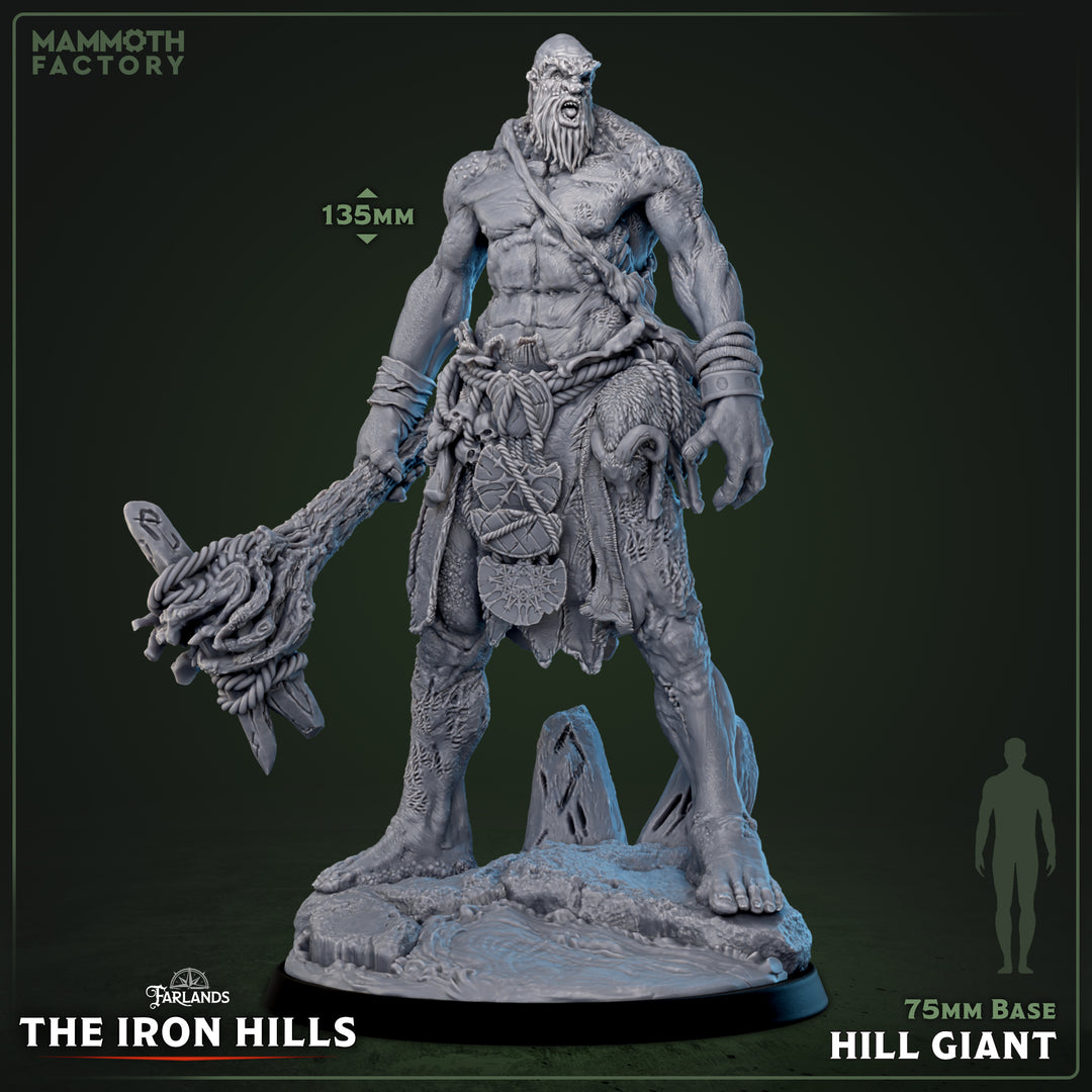 Hill Giant unpainted resin giant miniature by Mammoth Factory, 28-32mm DnD tabletop model.