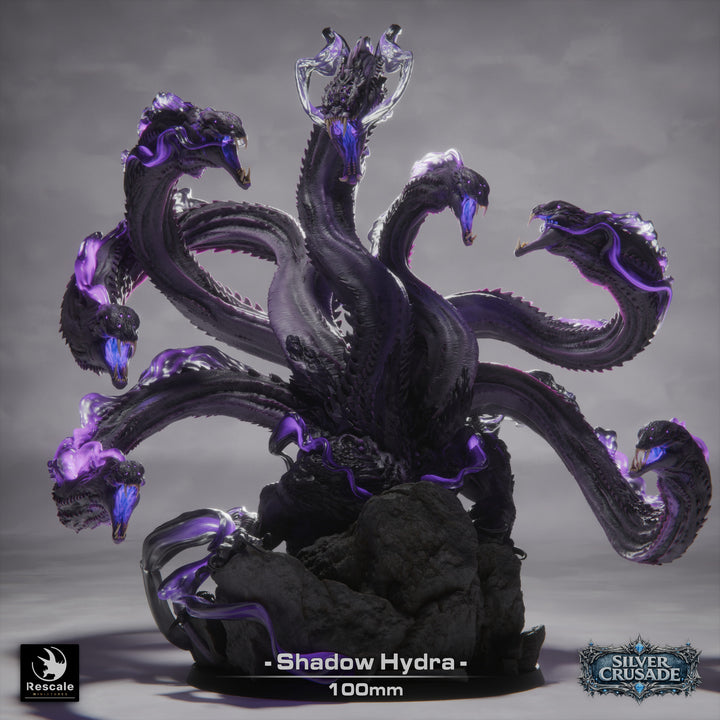 Shadow Hydra unpainted resin fantasy centerpiece miniature by Rescale Miniatures, 28-32mm DnD tabletop model.