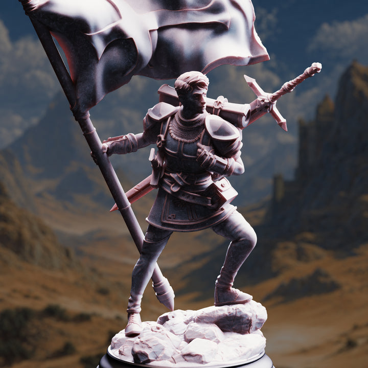Squire of Justice - Lionel Donmeir unpainted resin character miniature by DM Stash, 28-32mm DnD tabletop model.
