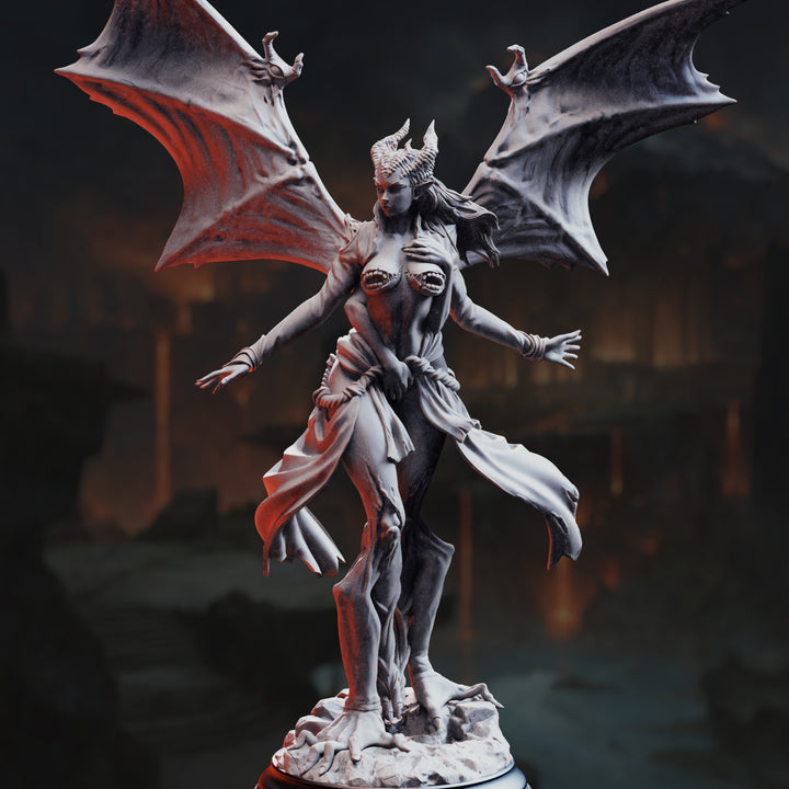 Arch Devil of Lust - Luxuria of the Second unpainted resin demon miniature by DM Stash, 28-32mm DnD tabletop model.