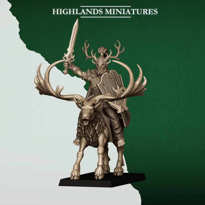 Mounted Feral Elf Lord on Feral Stag