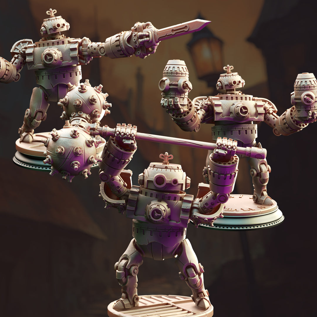 Clockwork Simulacrums - Minor Venators unpainted resin fantasy miniature by DM Stash, 28-32mm DnD tabletop model.