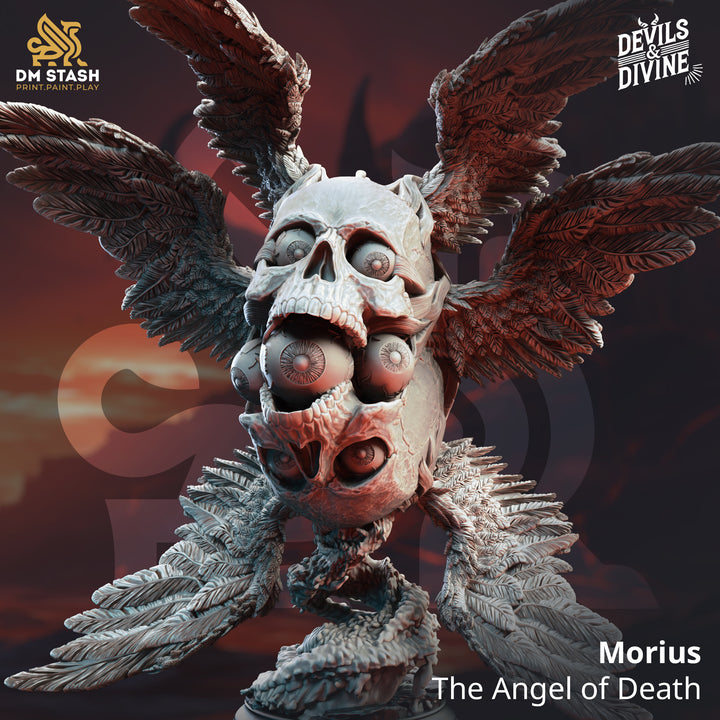 The Angel of Death - Morius unpainted resin angel centerpiece miniature by DM Stash, 28-32mm DnD tabletop model.