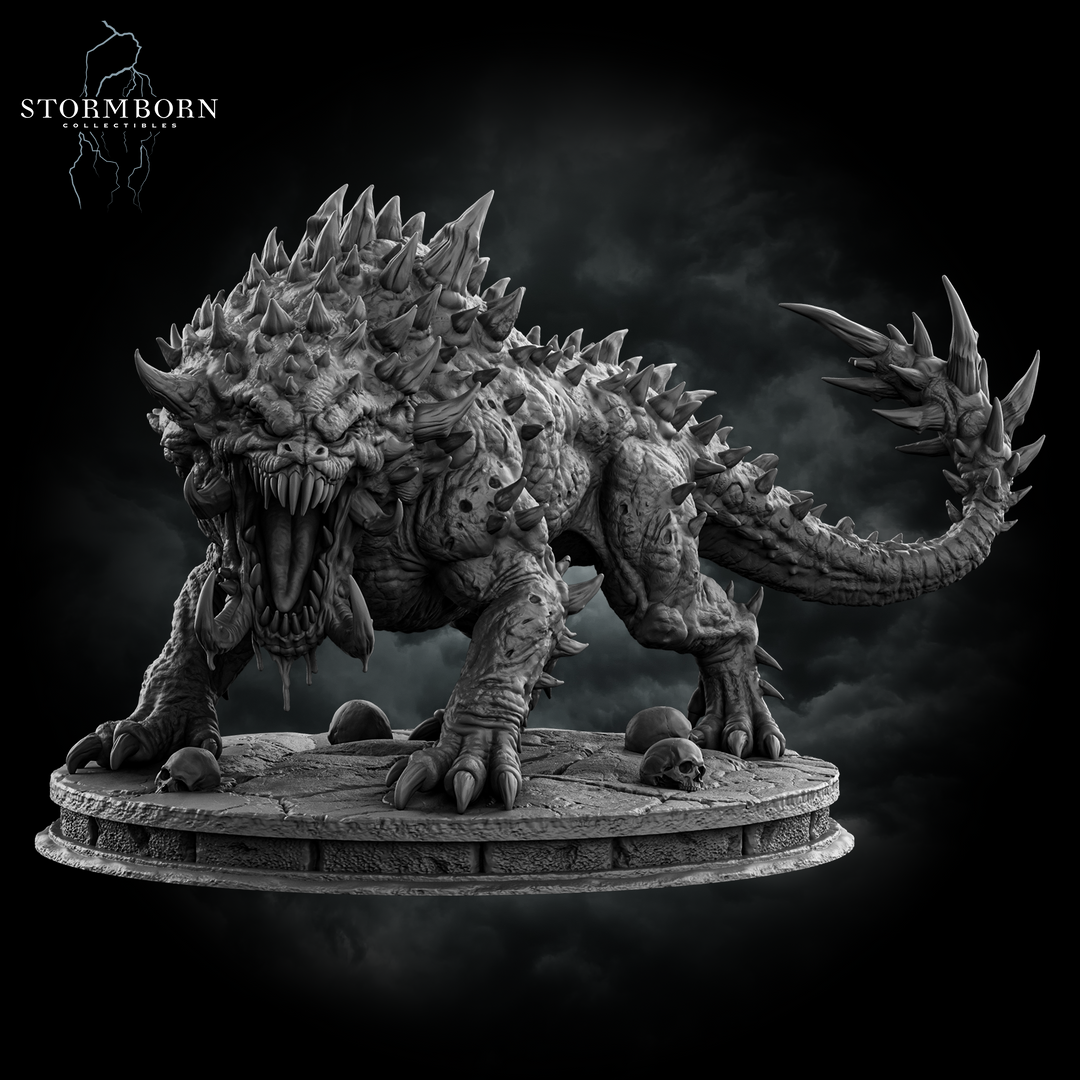 Nightmare Beast unpainted resin fantasy miniature by Stormborn Collectibles, 28-32mm DnD tabletop model.
