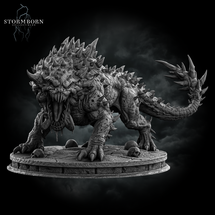 Nightmare Beast unpainted resin fantasy miniature by Stormborn Collectibles, 28-32mm DnD tabletop model.