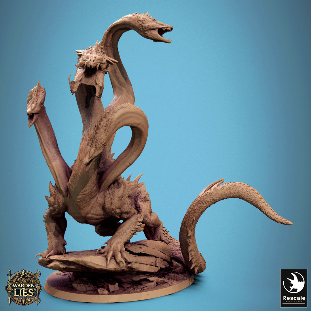 Nox Hydra unpainted resin fantasy miniature by Rescale Miniatures, 28-32mm DnD tabletop model.
