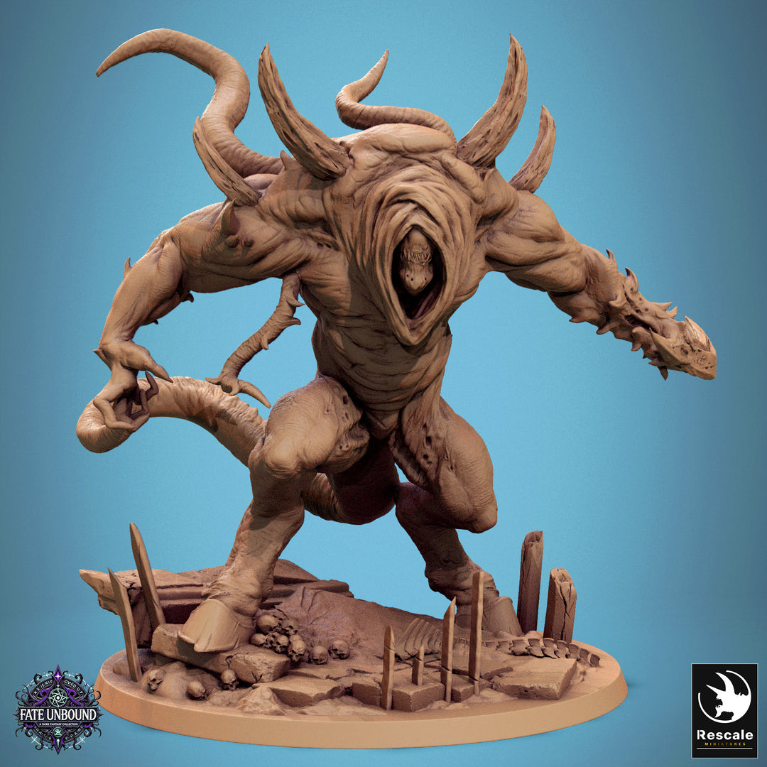Monstrosity Nyarlok unpainted resin fantasy miniature by Rescale Miniatures, 28-32mm DnD tabletop model.