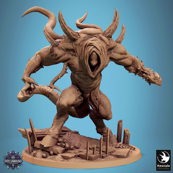 Monstrosity Nyarlok unpainted resin fantasy miniature by Rescale Miniatures, 28-32mm DnD tabletop model.