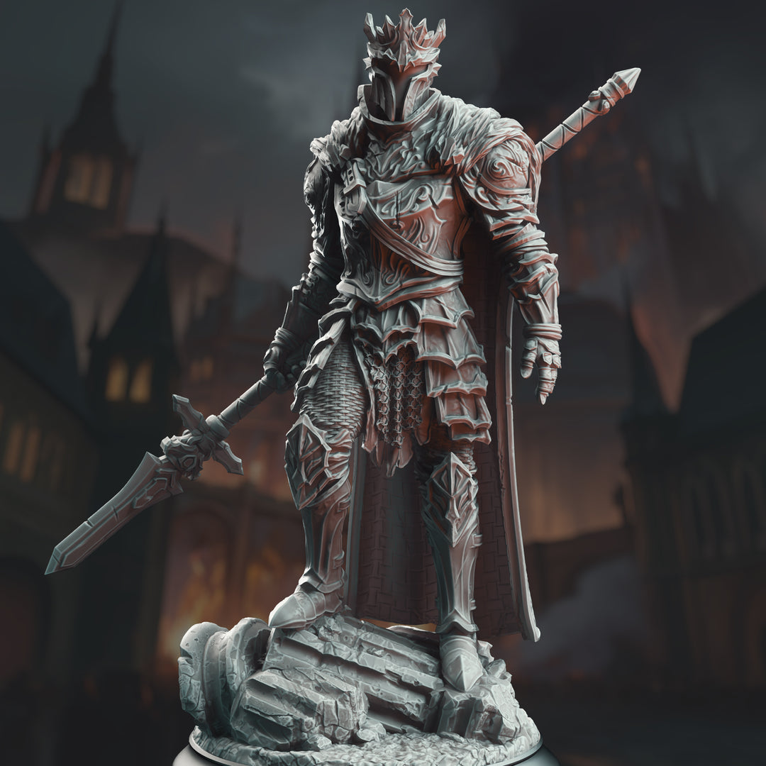 Giant Slayer Knight - Orsinius the Faithless unpainted resin knight miniature by DM Stash, 28-32mm DnD tabletop model.