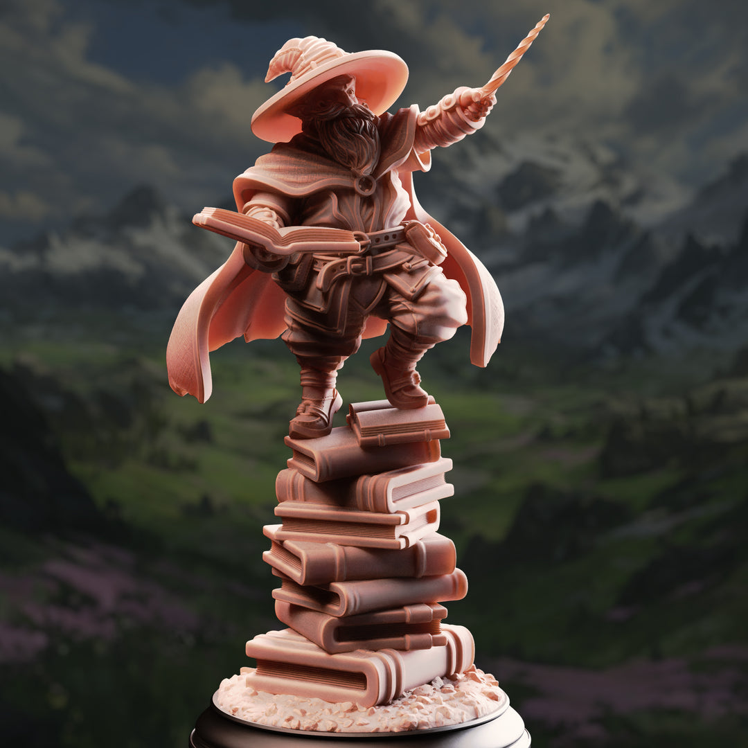 Gnome Arcane Professor - Pepitos the Manic unpainted resin character miniature by DM Stash, 28-32mm DnD tabletop model.