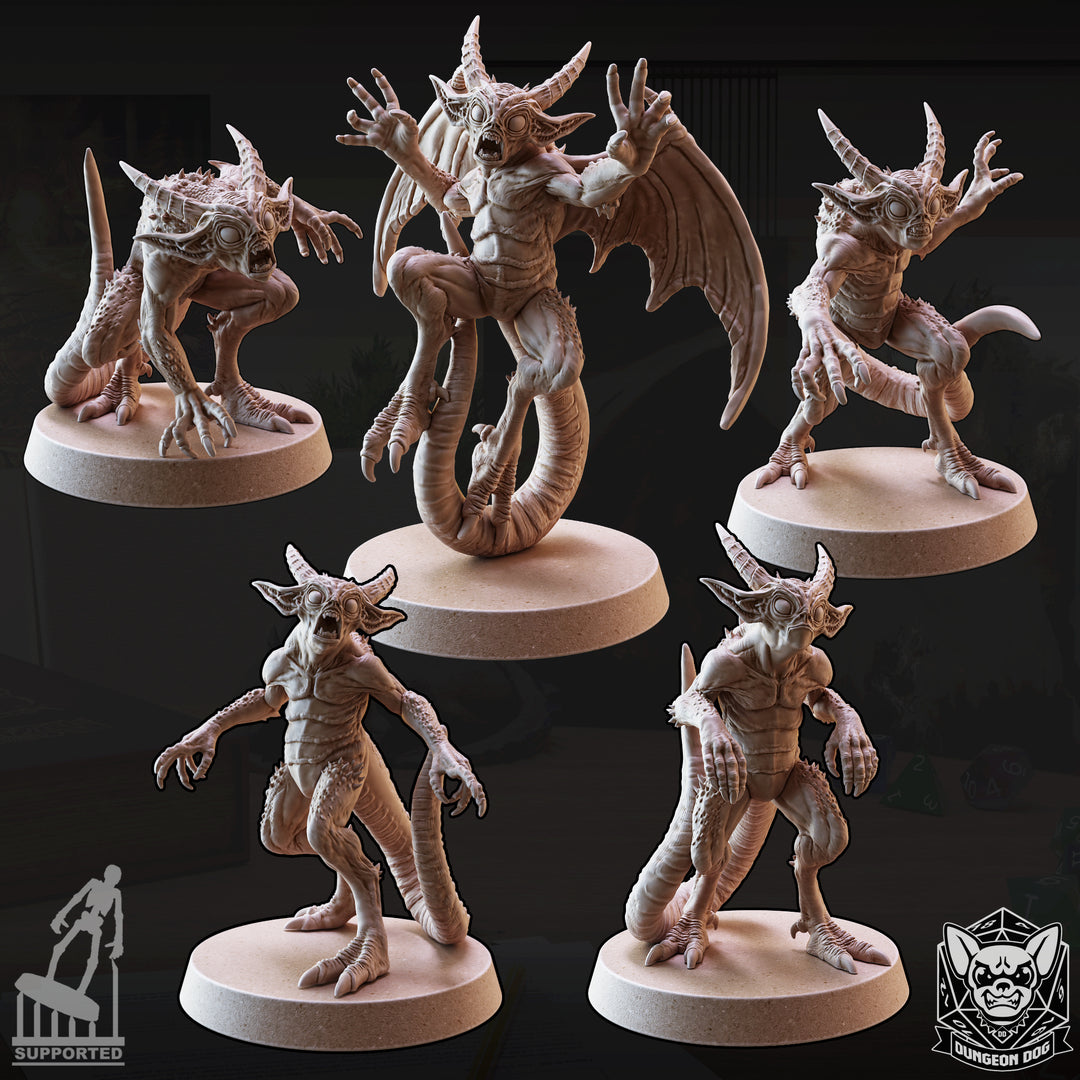 Quasit (Little Demons) unpainted resin demon miniature by Dungeon Dog, 28-32mm DnD tabletop model.
