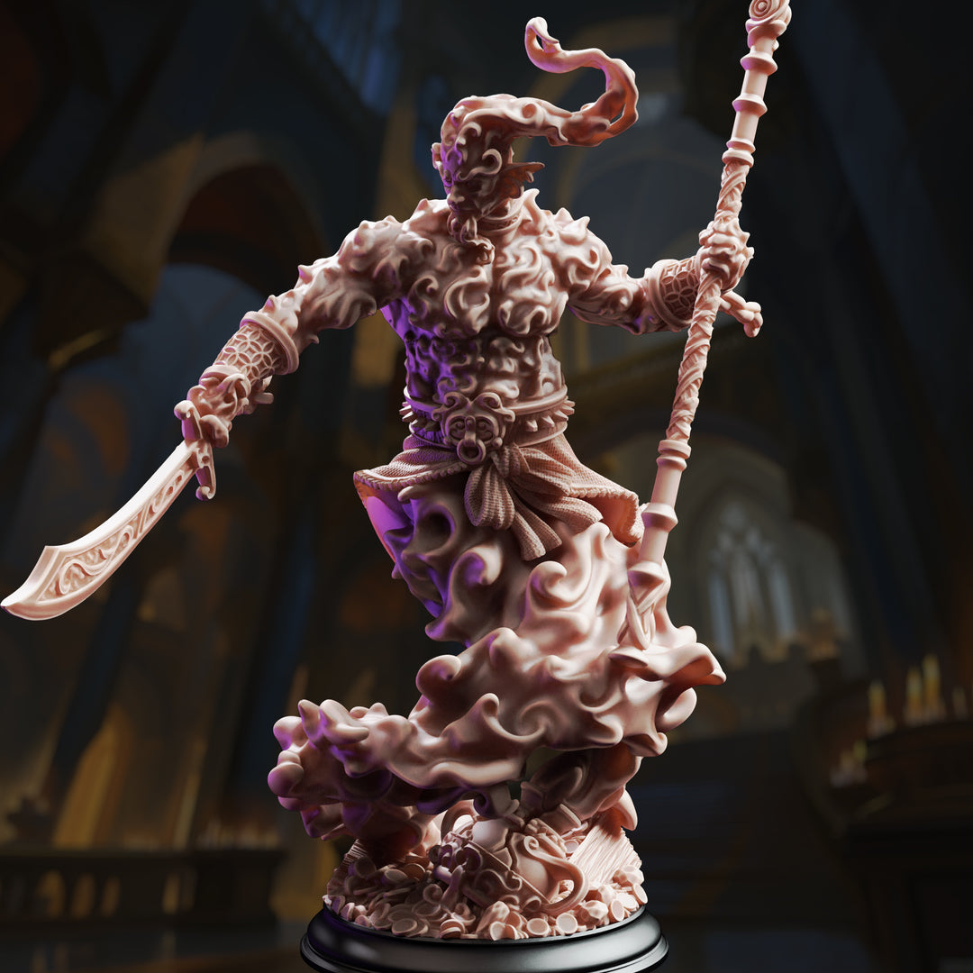 Unleashed Djinni - Rabasa unpainted resin character miniature by DM Stash, 28-32mm DnD tabletop model.