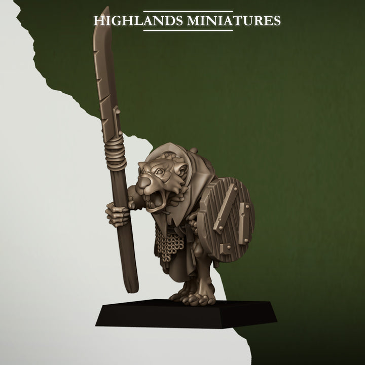 Sewer Rats unpainted resin ratfolk miniature by Highlands Miniatures, 28-32mm DnD tabletop model.