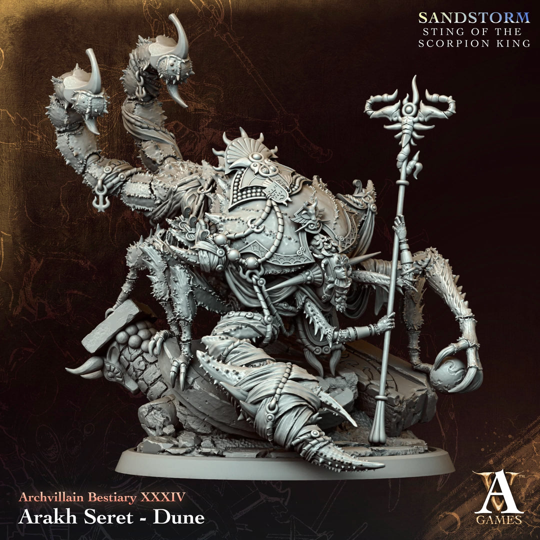 Arakh Seret - Dune Oracle unpainted resin monster miniature by Archvillain Games, 28-32mm DnD tabletop model.