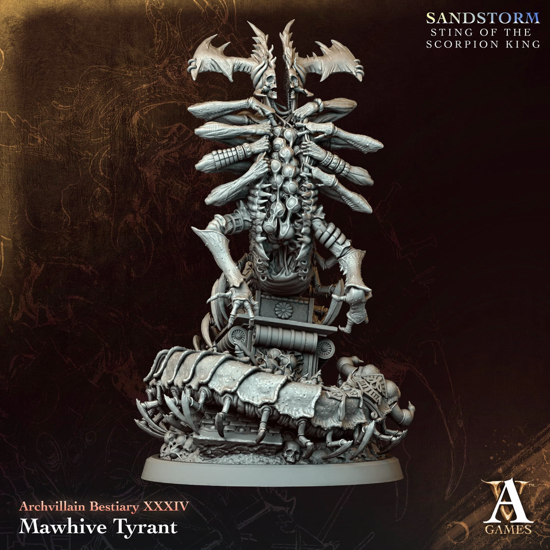 Demonhive Tyrant unpainted resin monster miniature by Archvillain Games, 28-32mm DnD tabletop model.