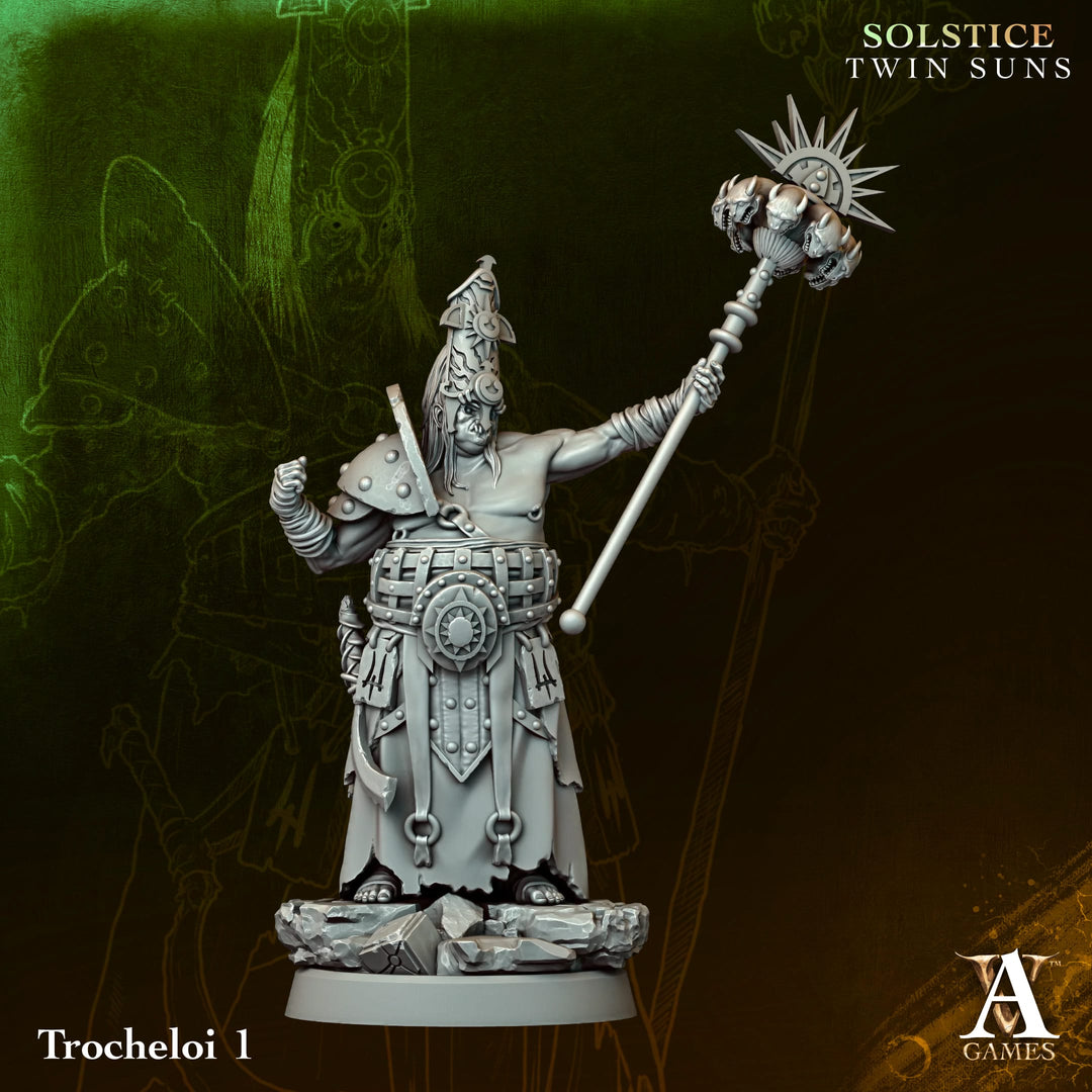 Trocheloi unpainted resin angel miniature by Archvillain Games, 28-32mm DnD tabletop model.
