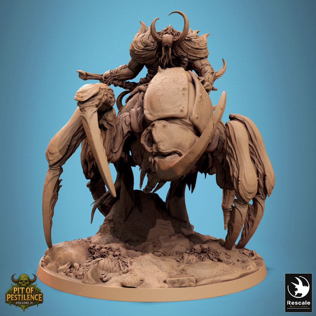 Scarab Host unpainted resin fantasy centerpiece miniature by Rescale Miniatures, 28-32mm DnD tabletop model.