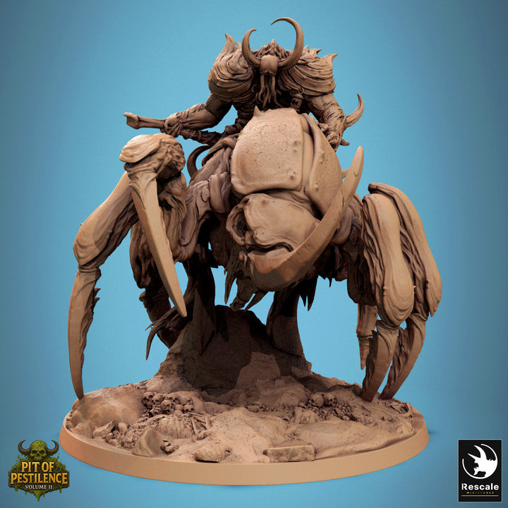 Scarab Host unpainted resin fantasy centerpiece miniature by Rescale Miniatures, 28-32mm DnD tabletop model.