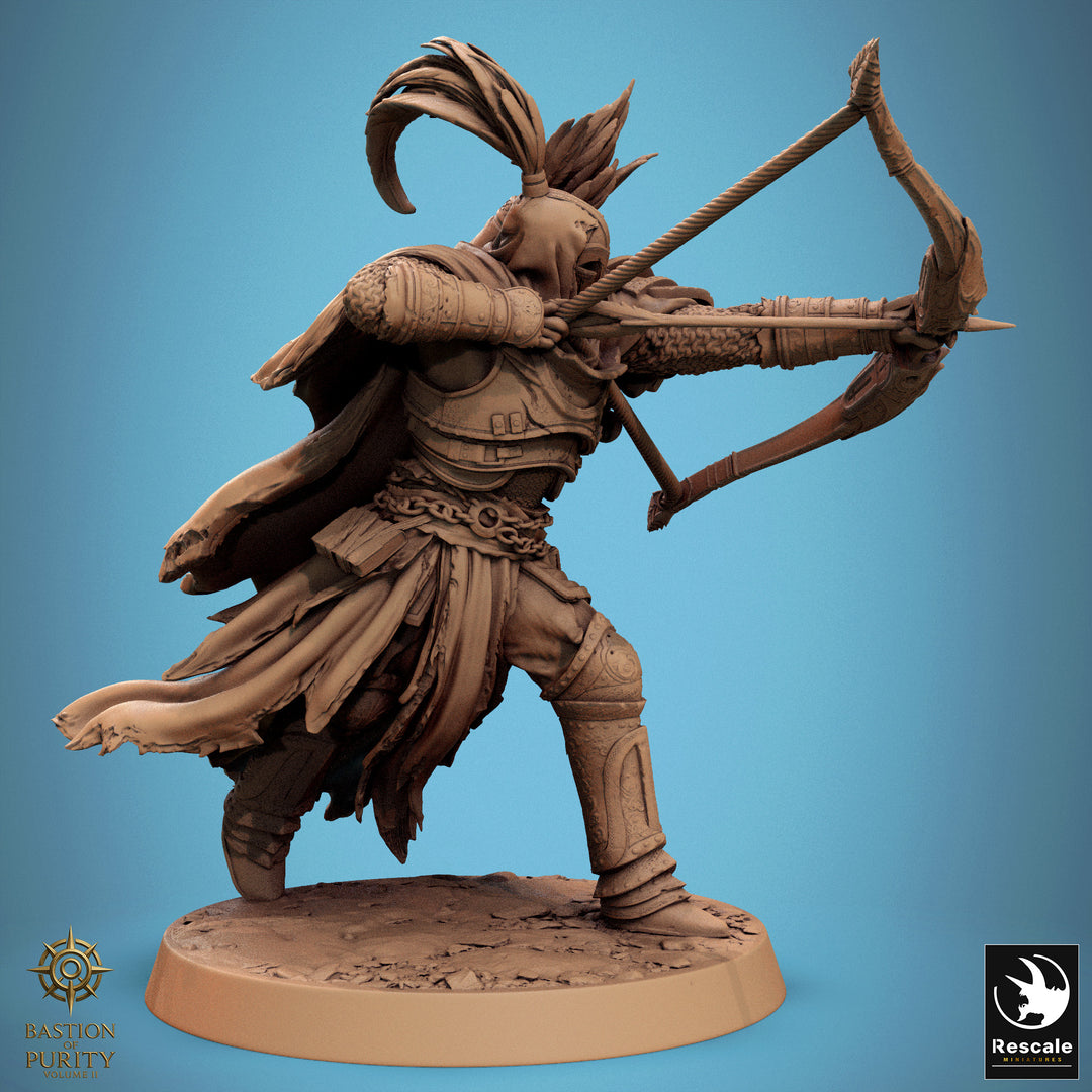 The Silent Sentinels unpainted resin character miniature by Rescale Miniatures, 28-32mm DnD tabletop model.