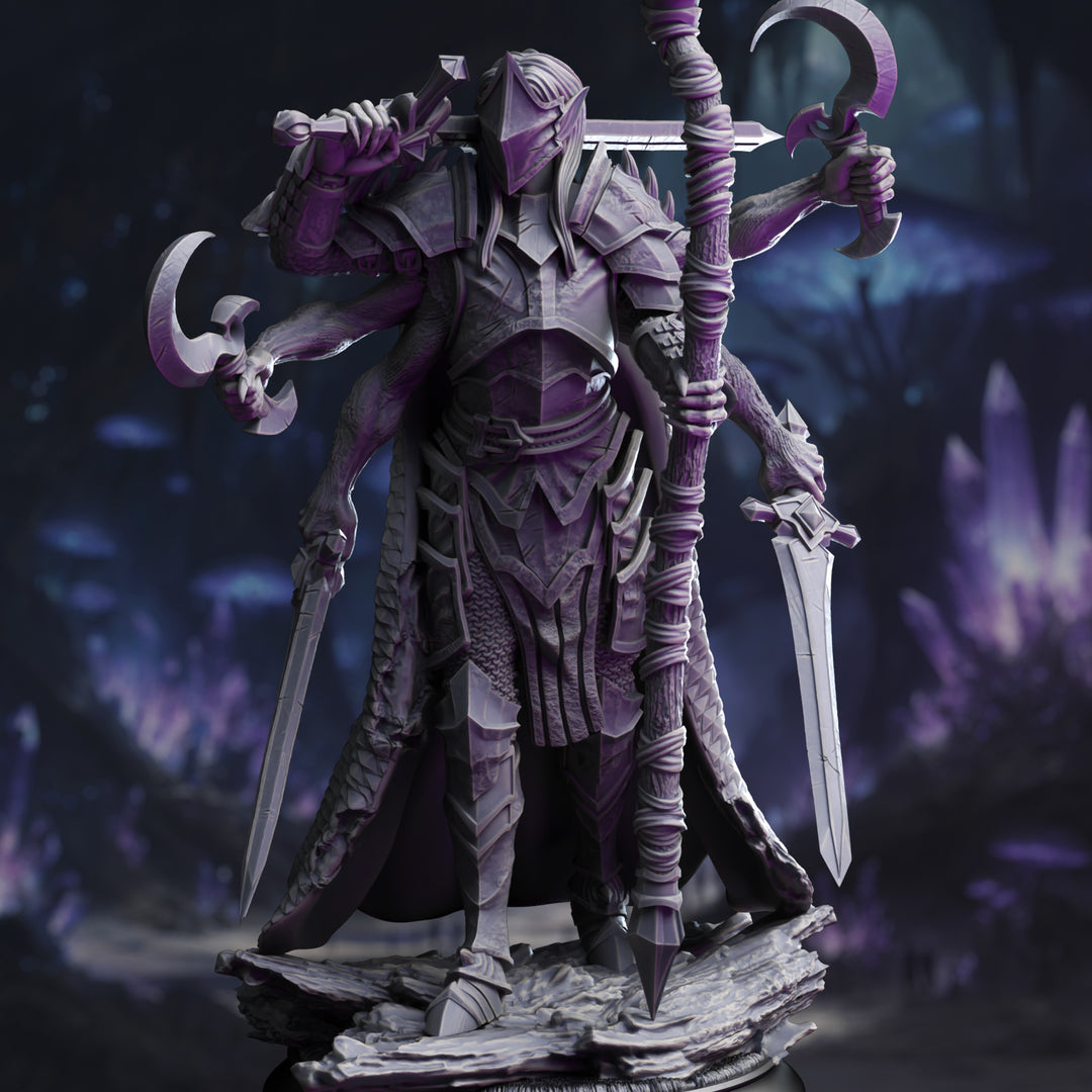 Knight from Beyond the Planes - Siltrak'thos unpainted resin knight miniature by DM Stash, 28-32mm DnD tabletop model.