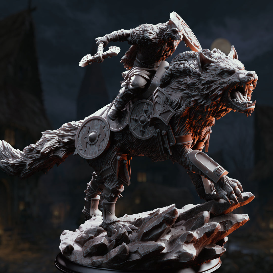 Haarn &amp; Skjolnir - Viking War Wolf and Rider