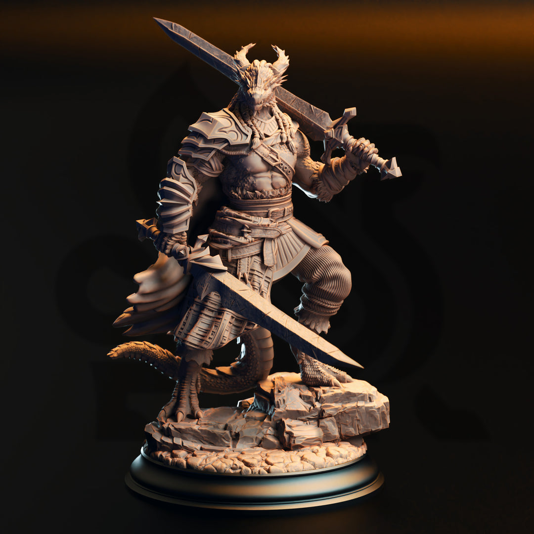 Black Dragonborn Barbarian - Skraa Dark-Eye