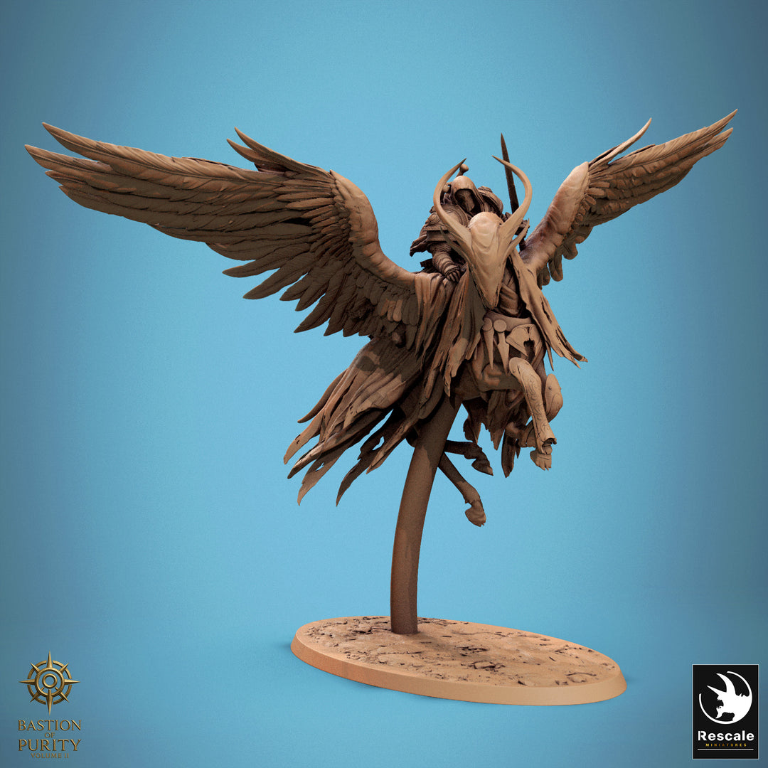 Sky Sentinels unpainted resin fantasy miniature by Rescale Miniatures, 28-32mm DnD tabletop model.