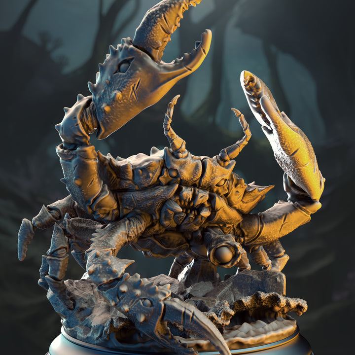 Triclaw Crab - Snippy unpainted resin fantasy miniature by DM Stash, 28-32mm DnD tabletop model.