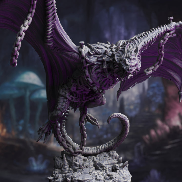 Bridled Giant bat - Sonari unpainted resin giant centerpiece miniature by DM Stash, 28-32mm DnD tabletop model.