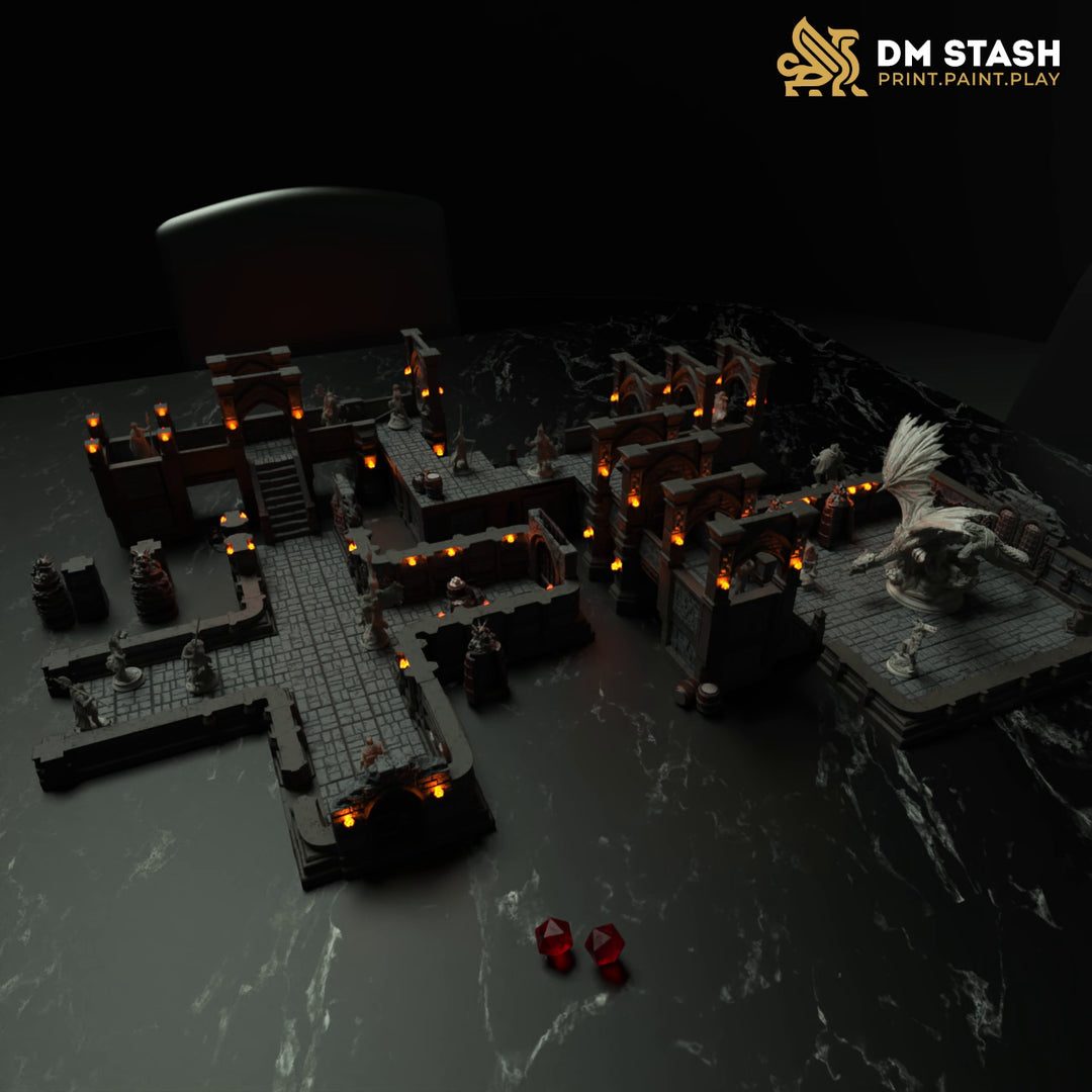 Modular Grimdark Dungeon Terrain Set - Lion Den Citadel
