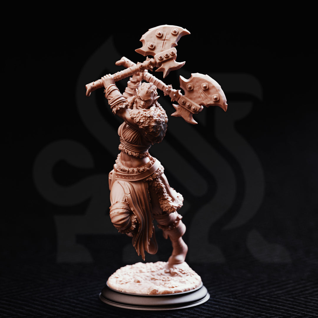 Half-Orc Barbarian - Tekrana of the Bloodfangs