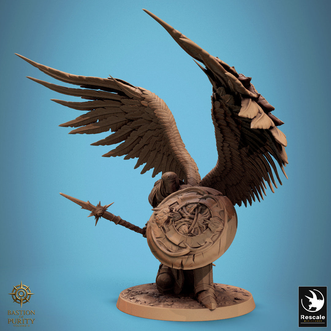 Ascended Legion unpainted resin angel miniature by Rescale Miniatures, 28-32mm DnD tabletop model.