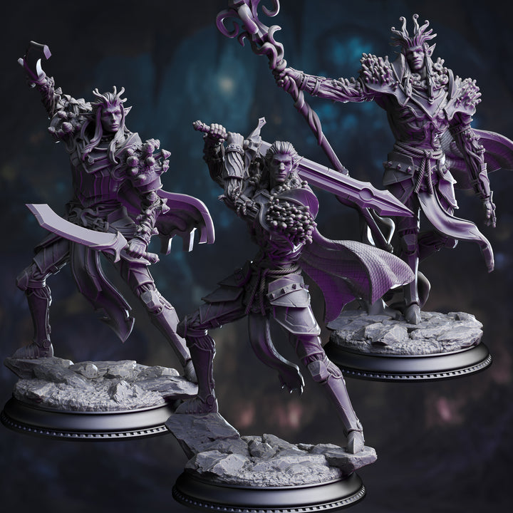 Myconid Drow Servants - The Blessed of Vaezirak unpainted resin character miniature by DM Stash, 28-32mm DnD tabletop model.