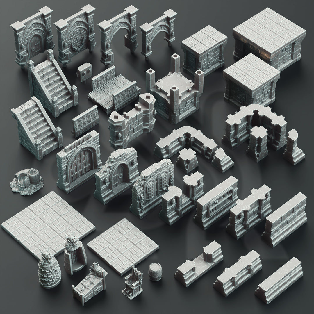 Modular Grimdark Dungeon Terrain Set - Lion Den Citadel