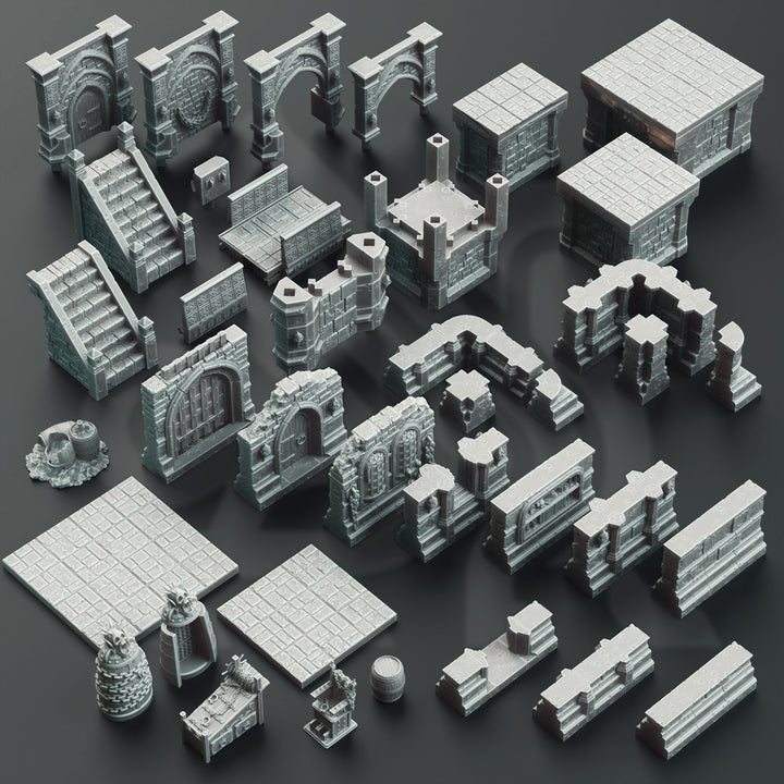 Modular Grimdark Dungeon Terrain Set - Lion Den Citadel