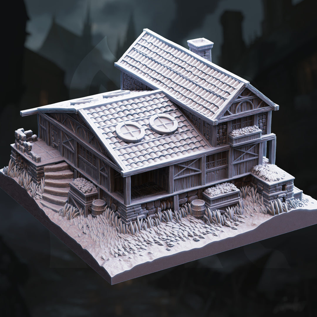 Tavern Hideout Terrain Set - The Mole's Hole tabletop terrain piece by DM Stash, 28-32mm wargaming scenery.