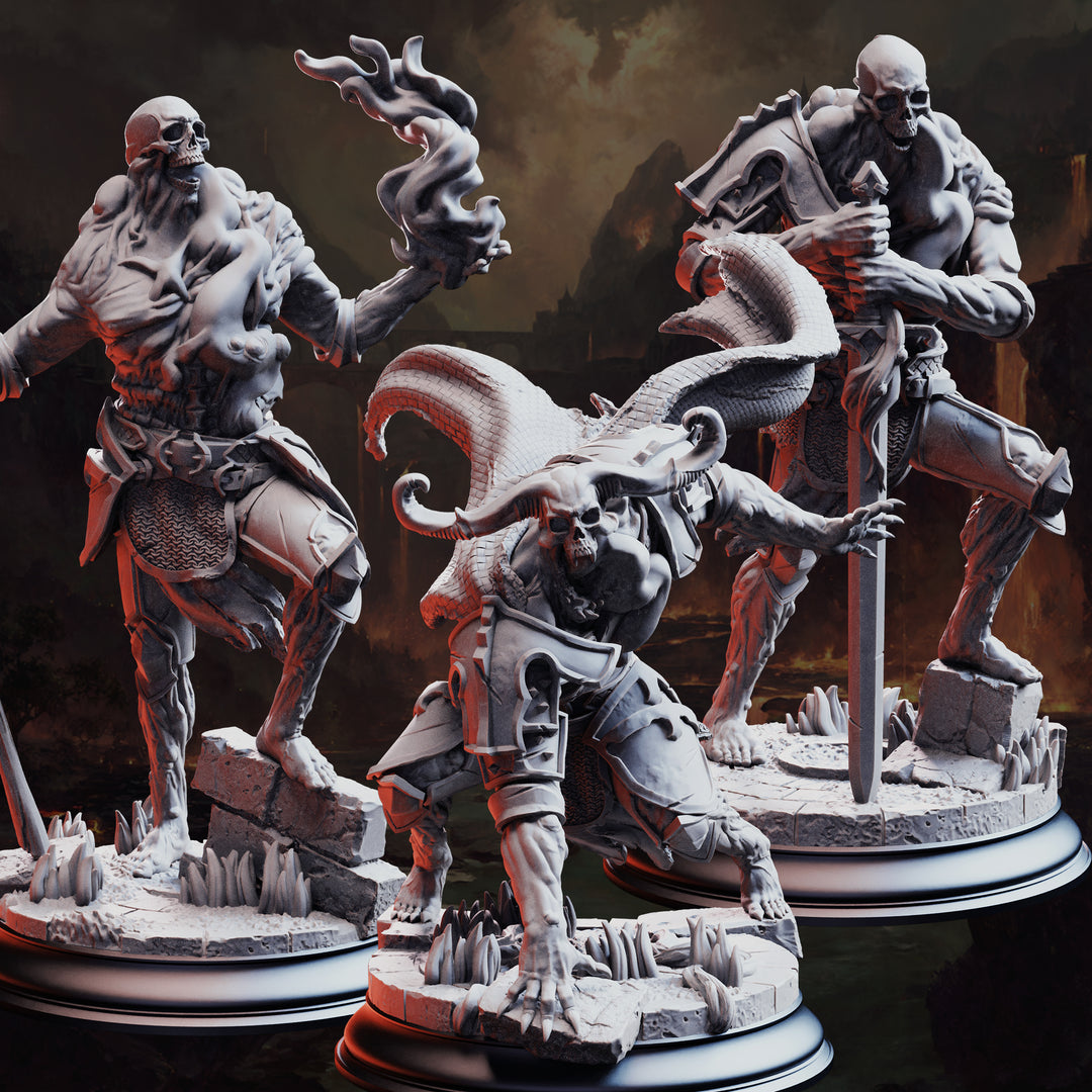 Undead Plague Carriers - The Plagueborne unpainted resin undead miniature by DM Stash, 28-32mm DnD tabletop model.