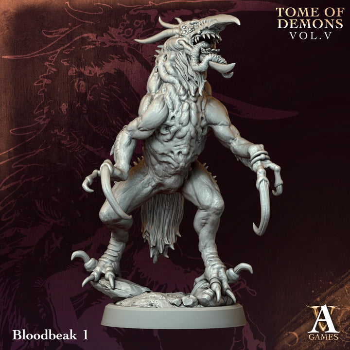 Bloodbeaks unpainted resin fantasy miniature by Archvillain Games, 28-32mm DnD tabletop model.