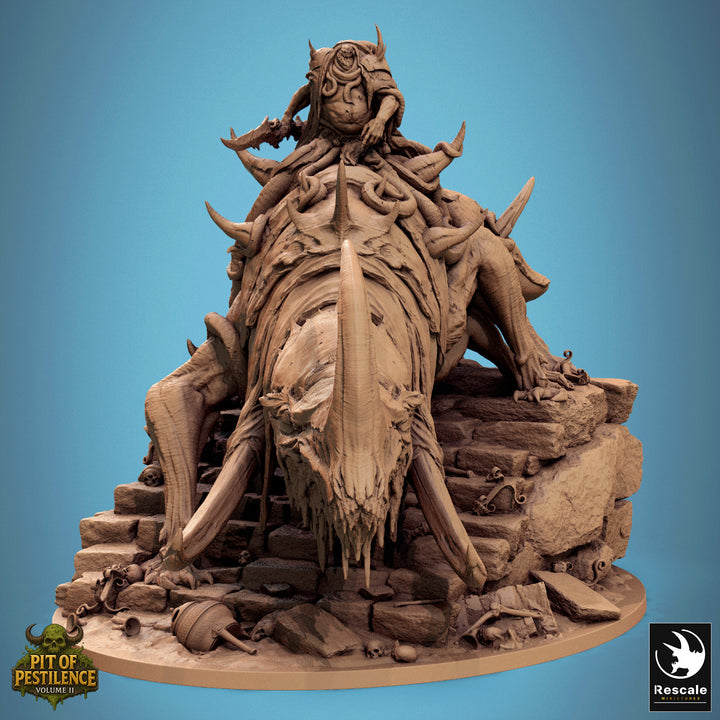 Tyrant of the Mawcoil unpainted resin undead miniature by Rescale Miniatures, 28-32mm DnD tabletop model.