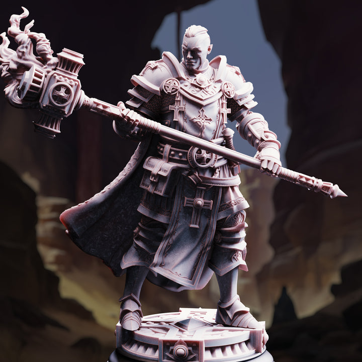Goliath Paladin - Uktakun unpainted resin paladin miniature by DM Stash, 28-32mm DnD tabletop model.